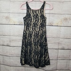 Lace black and tan dress